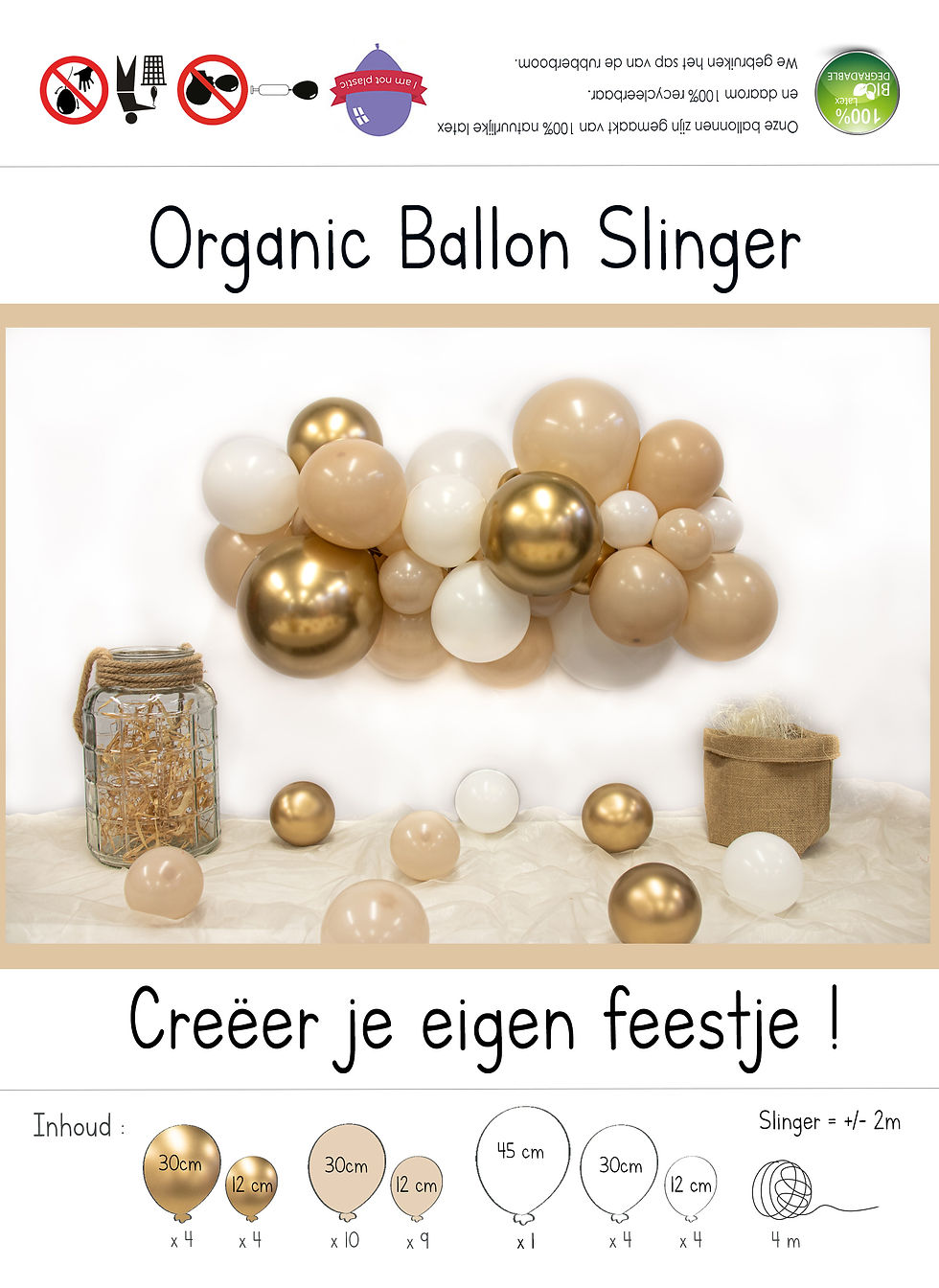 Thumbnail: DIY Ballonslinger - ZAND/GOUD KLEUR