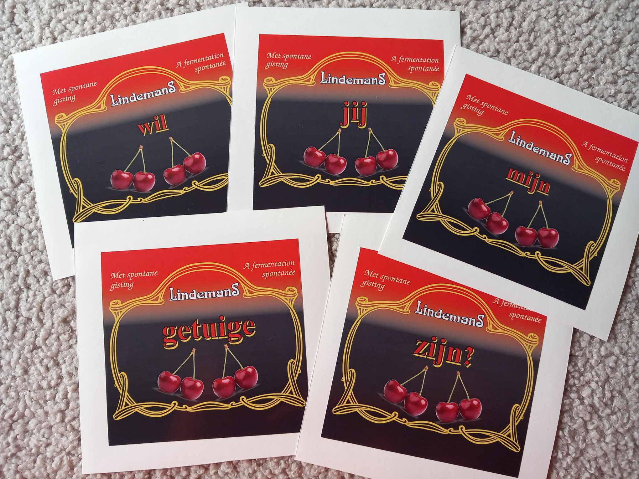 5 LINDEMANS Etiketten: Wil jij mijn getuige zijn?