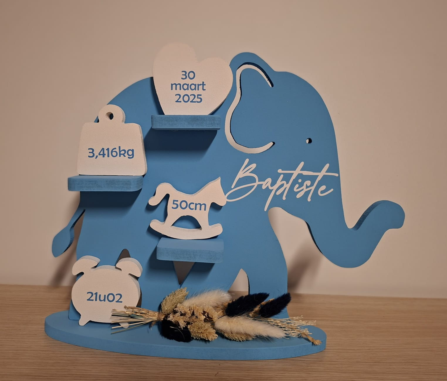 Geboortebord Olifant BLAUW