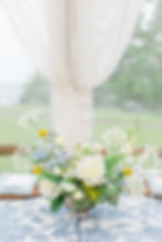 coastal tented wedding blue design
