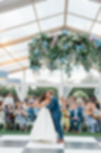 bar harbor club - coastal maine wedding photographer & videographer - clear frame tent design first dance