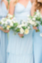maine coastal wedding - blue bridesmaid dresses
