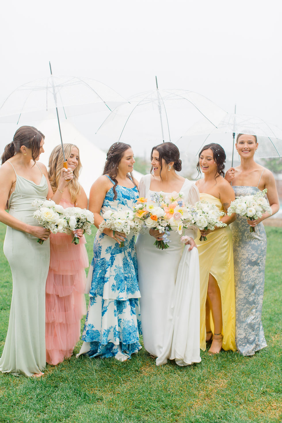 colorful mix-match bridesmaids dresses