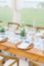 coastal tented wedding blue design