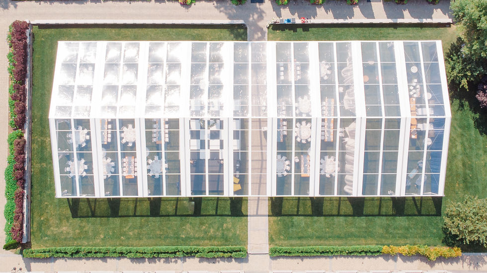 bar harbor club - coastal maine wedding photographer & videographer - clear frame tent drone