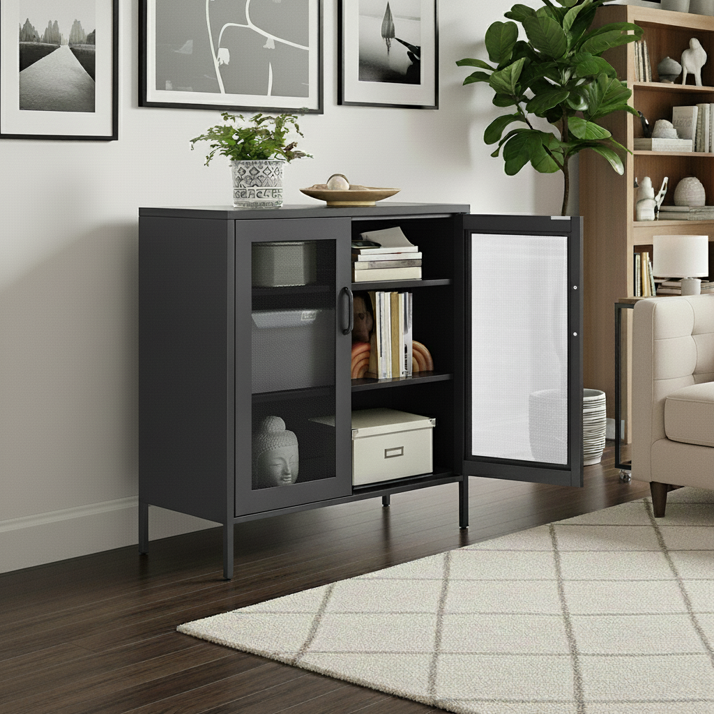 Buffet Aparador Negro Metálico