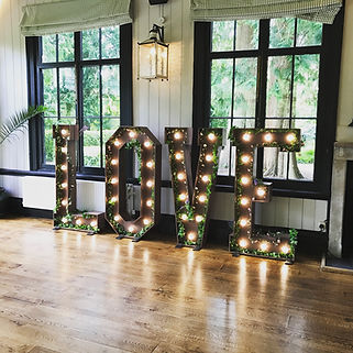 giant rustic love letter hire