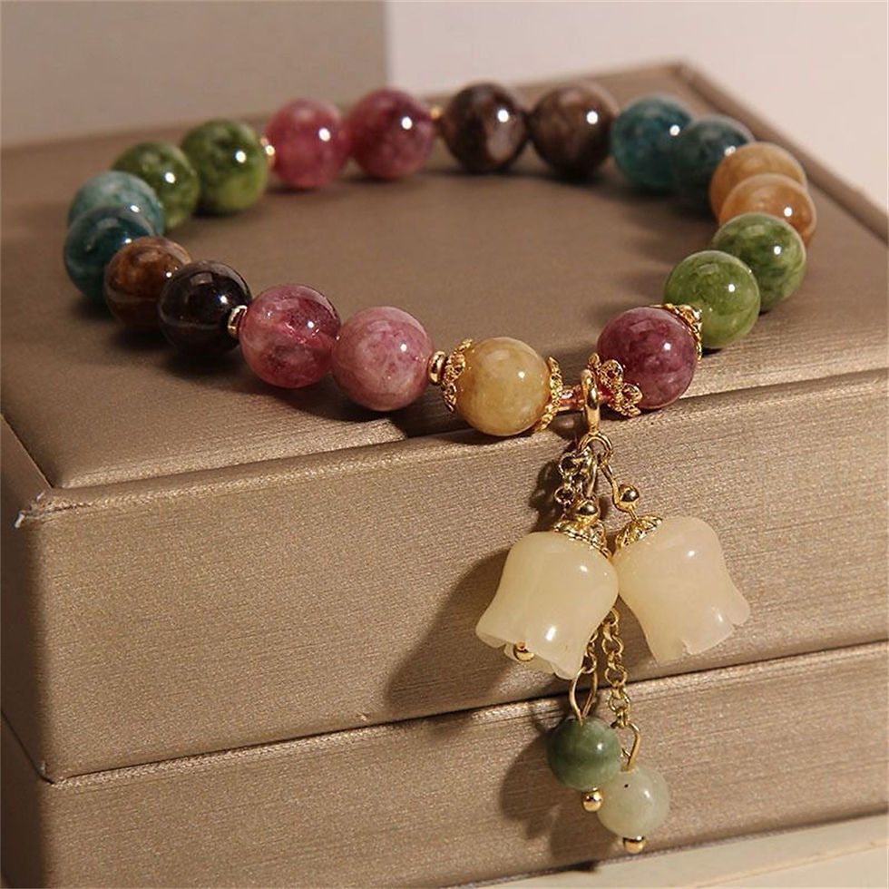 Thumbnail: Natural Crystal Beaded Bracelet – Colorful Gemstone Charm