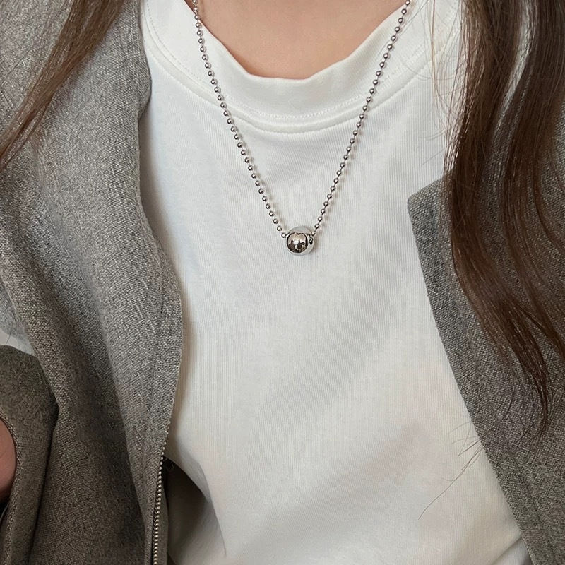 Thumbnail: Modern-Style Silver Double Necklace