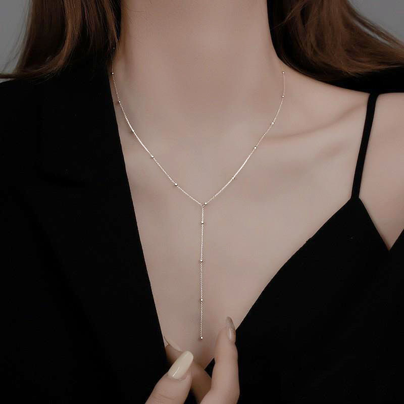 Thumbnail: Women's Long Gold Layered Necklace