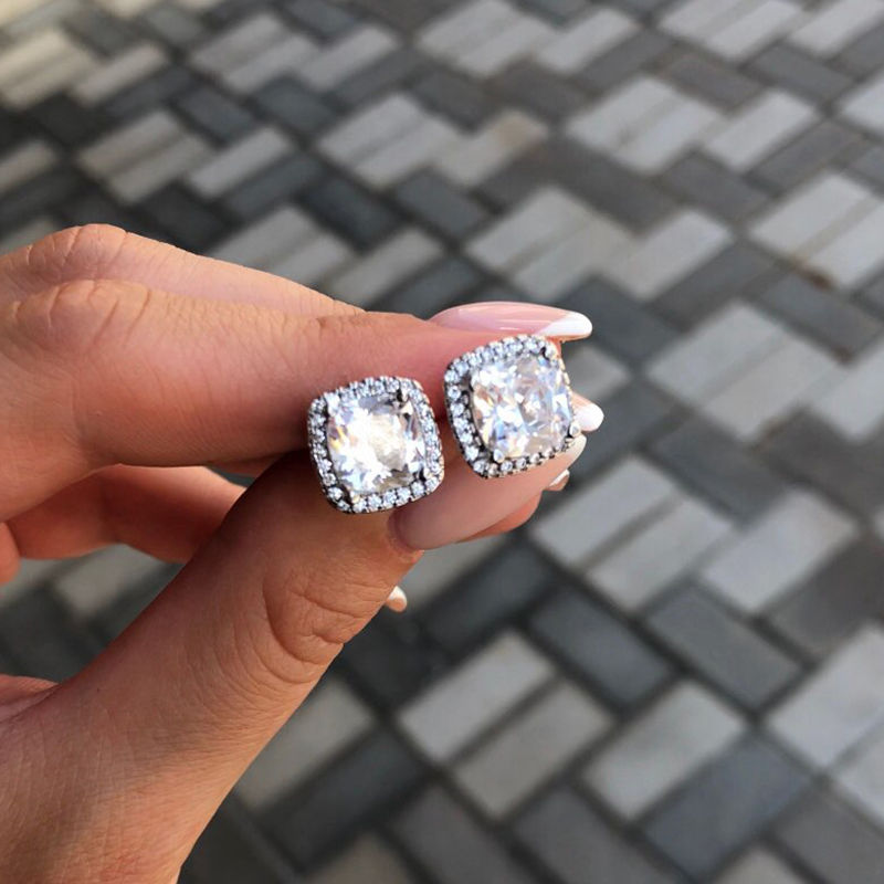 Thumbnail: CAOSHI Luxury Women's Stud Earrings for Party Dazzling Pink/White/Yellow Zirconi