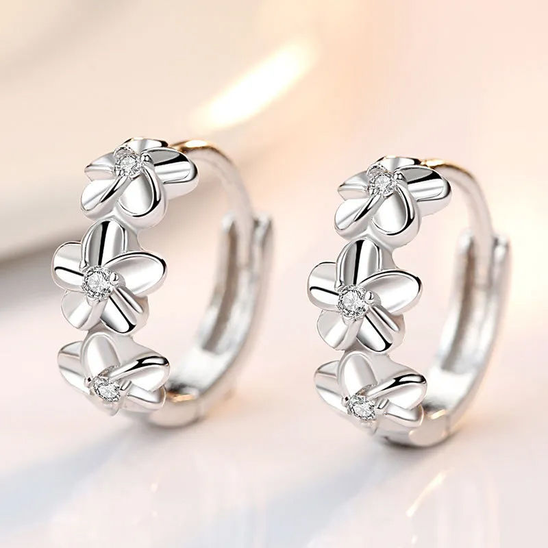 Thumbnail: 925 Sterling Silver Needle Earrings for Women's Wedding Fashion High Quality Jew