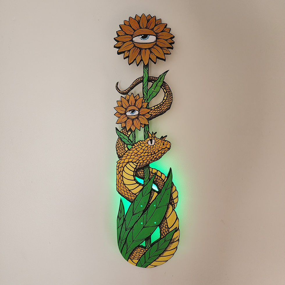 Viper between the flowers