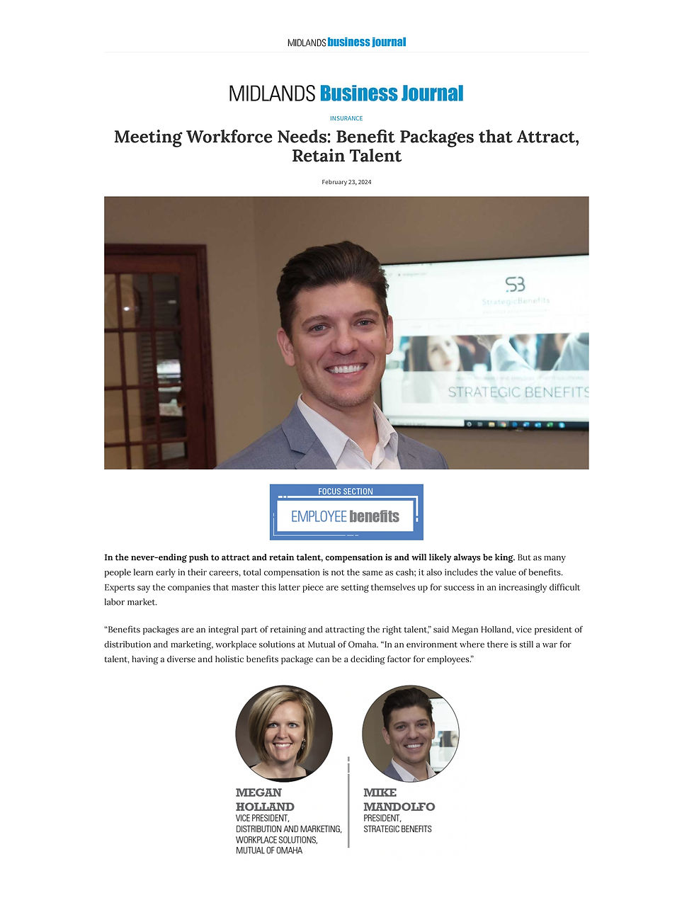 Mike Mandolfo, Employee Benefits, Strategic Benefits, Omaha Group Health Insurance