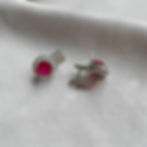 Thumbnail: Genuine Ruby Duchess Silver Long Stud Earrings