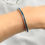 Thumbnail: Genuine Blue Sapphire AAA Quality Square Cut Tennis Silver Bracelet