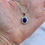 Thumbnail: Genuine Sapphire Lady Diana Style Silver Pendant Necklace