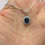 Thumbnail: Genuine Blue Sapphire Oval Silver Pendant Necklace