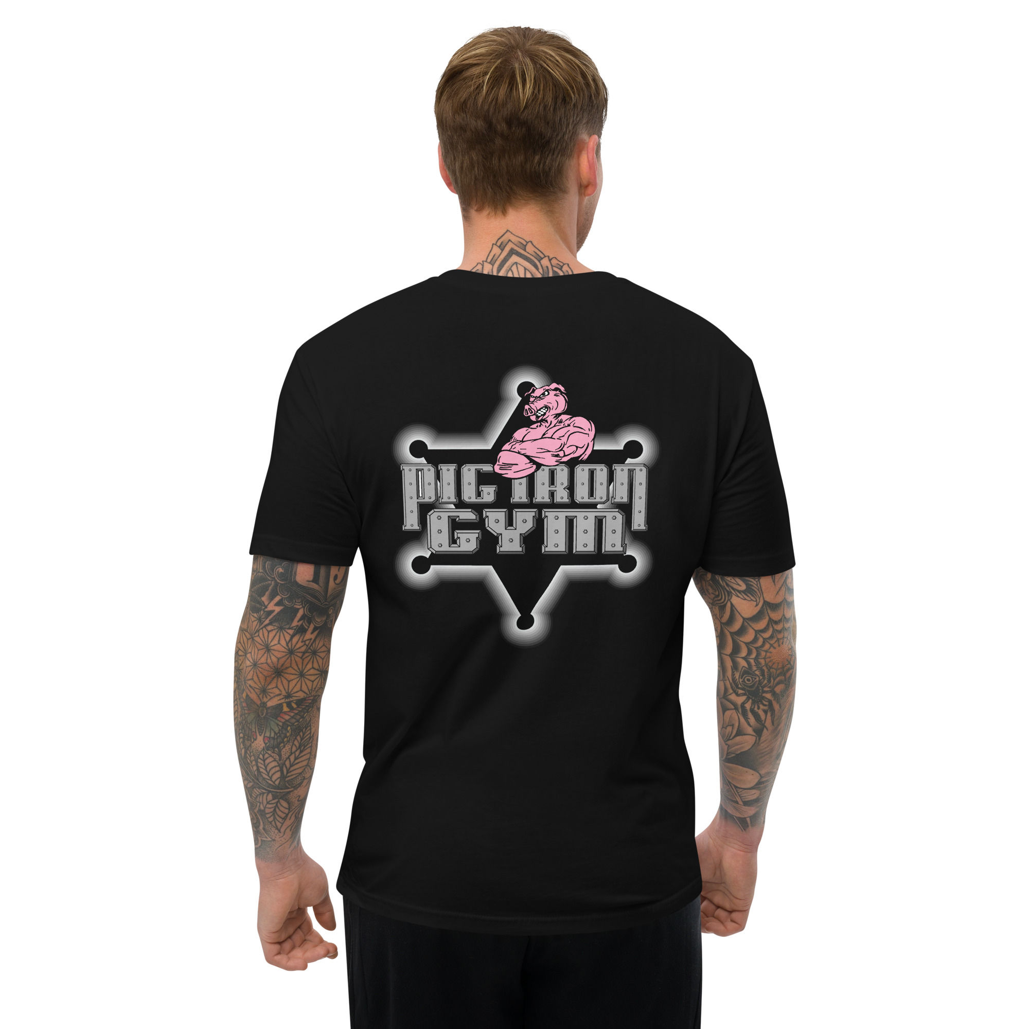 Fitted Short Sleeve T-shirt (RADIANT STAR PIG LOGO)