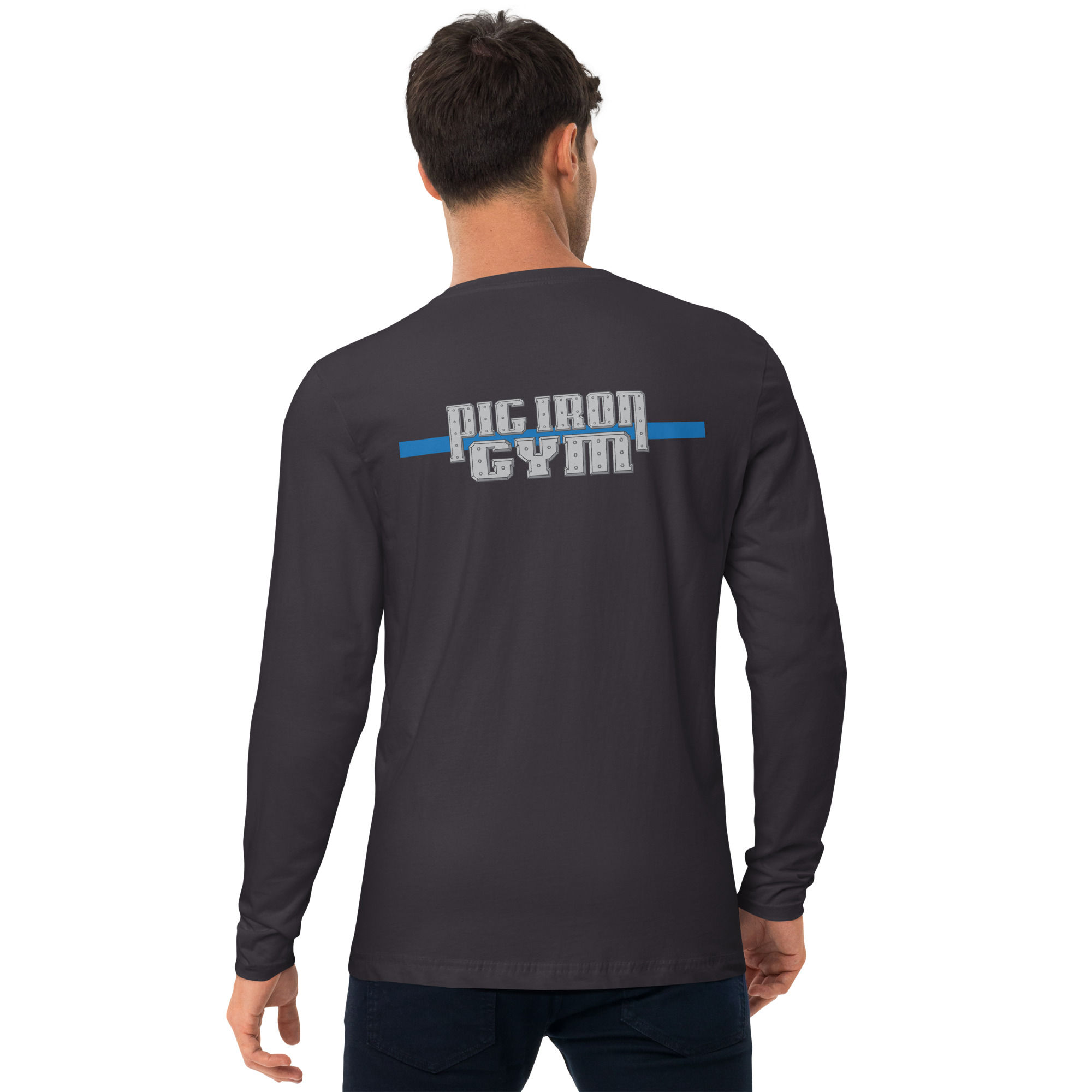 Fitted Long Sleeve Crew (BLUE LINE LOGO)