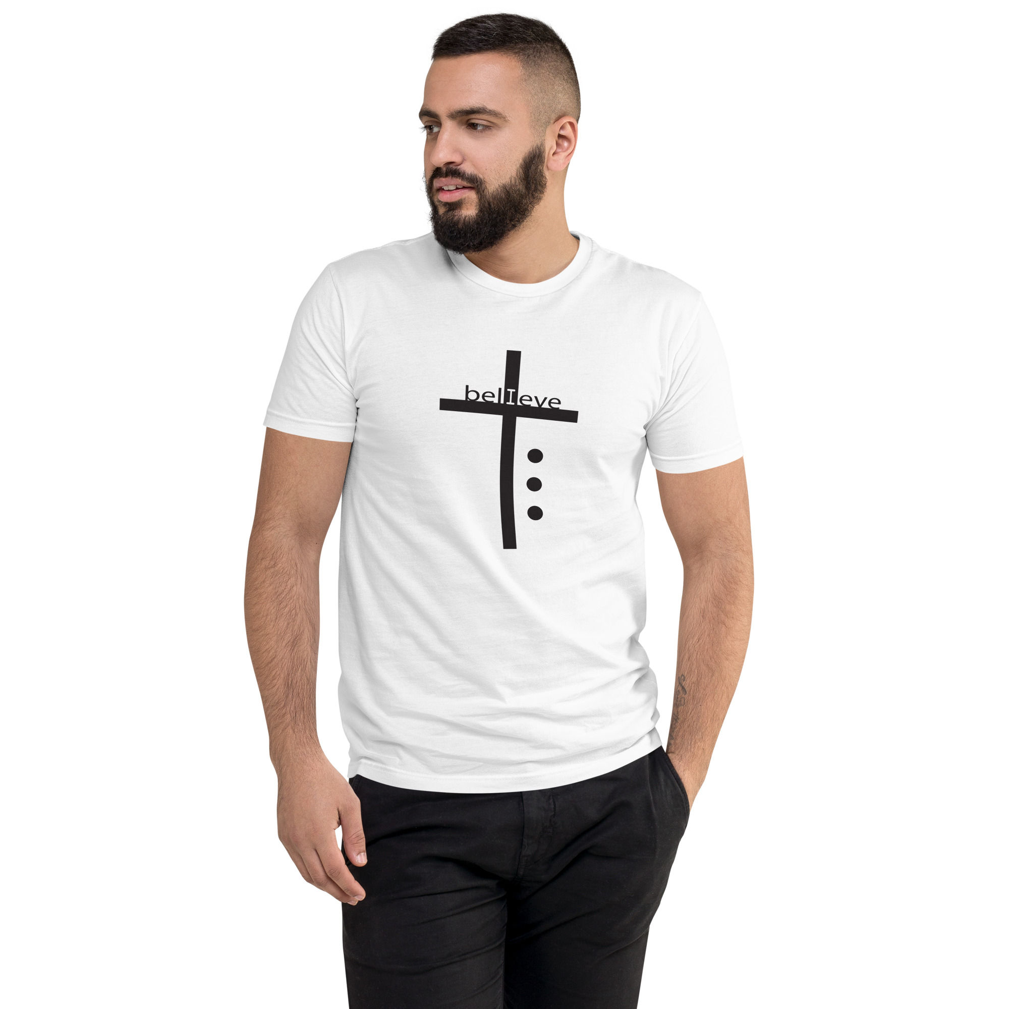 Fitted, Short Sleeve T-shirt (BELIEVE LOGO)
