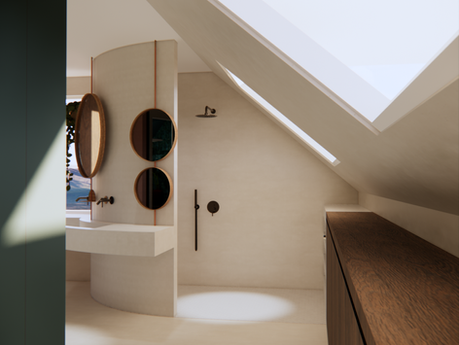 Luxe badkamer met dubbele douchekop