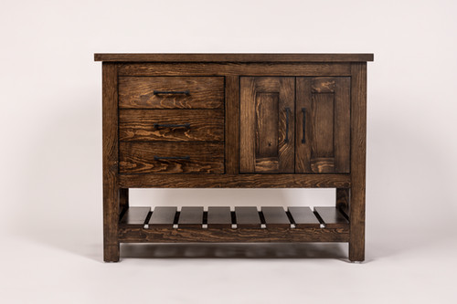 Single Sink Bathroom Vanity With Wood Countertop, in Solid Pine Wood ...