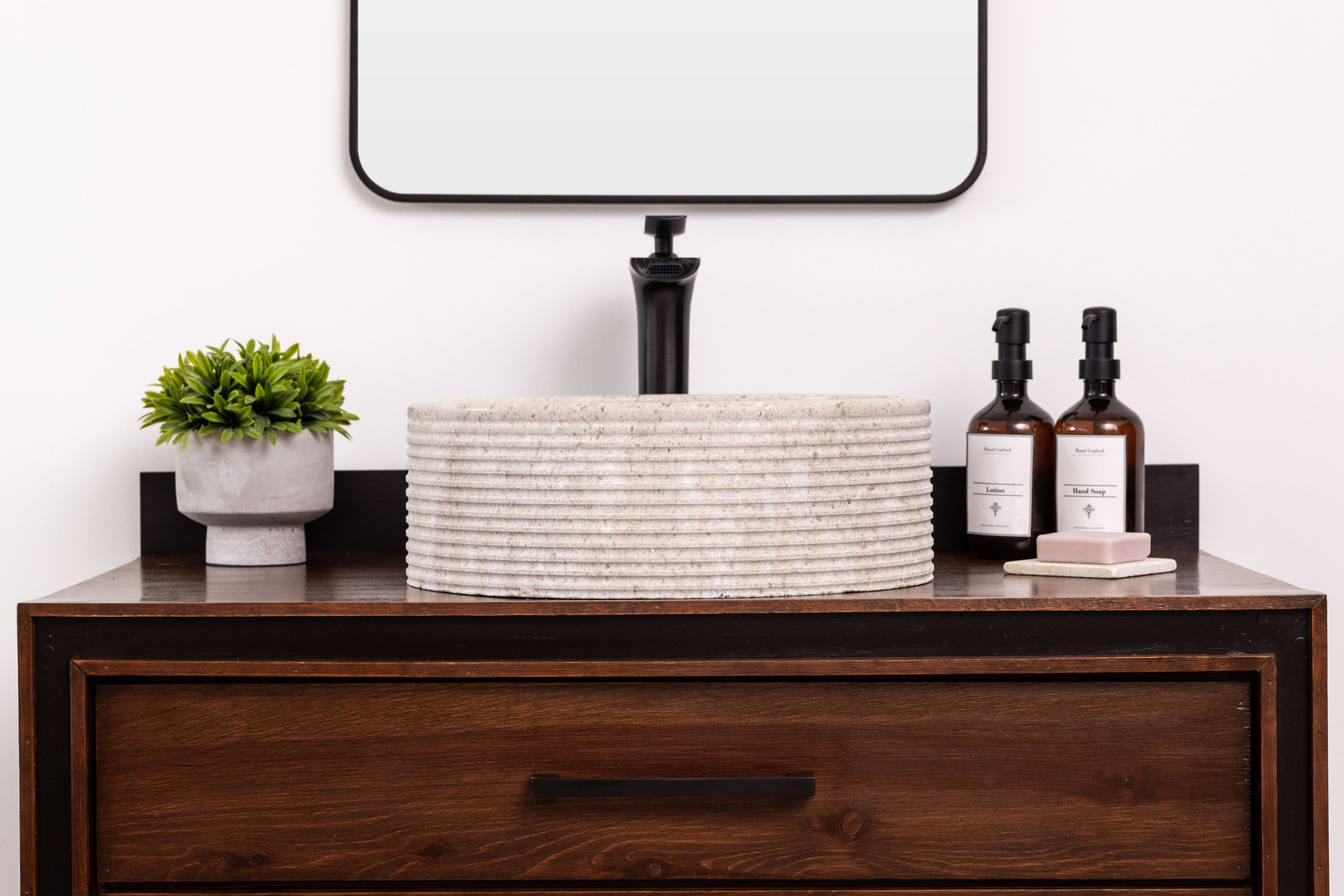 Brushed Blizz Marble Vessel Sink