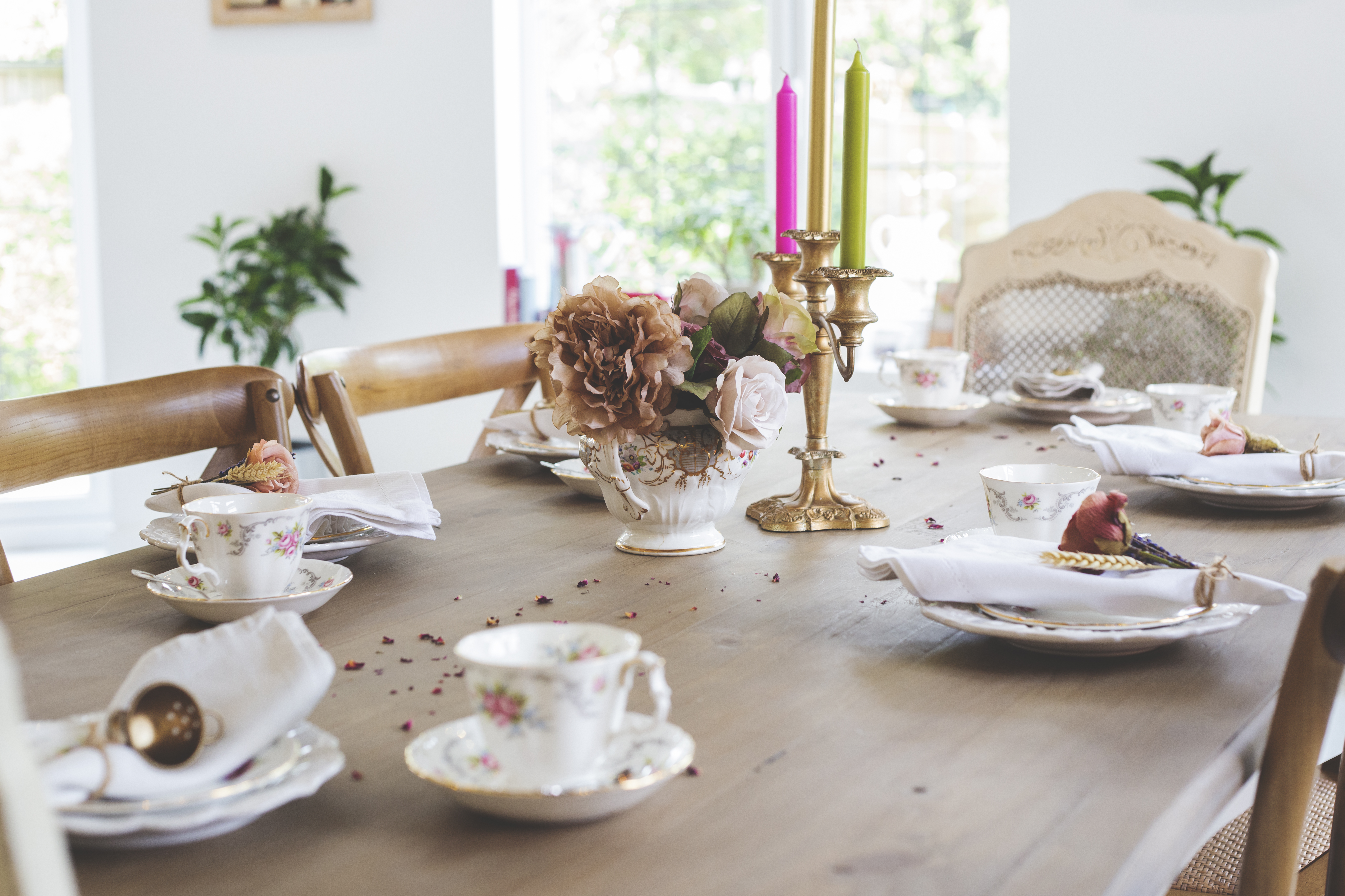 Afternoon tea table setting