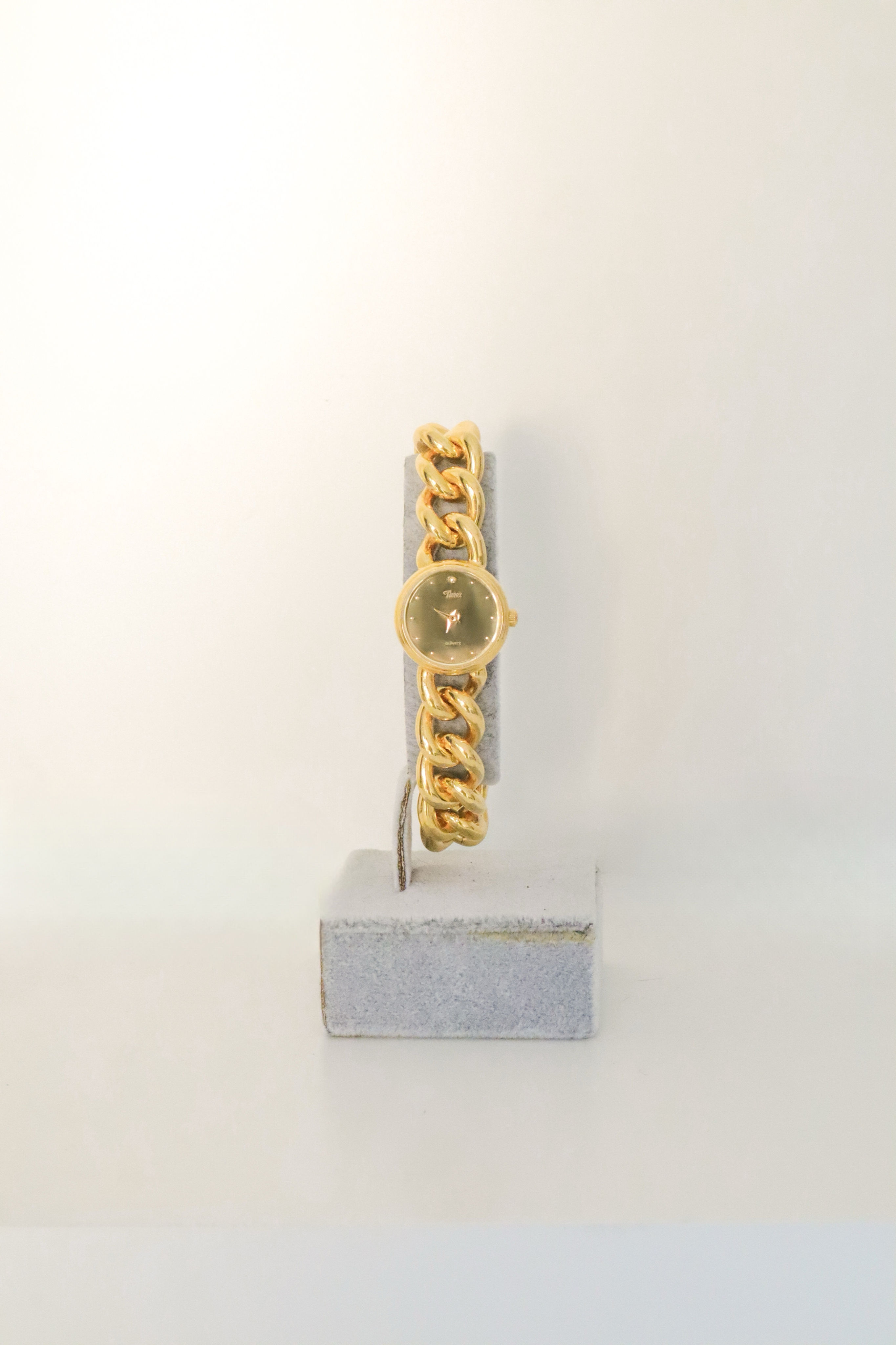 Timex Vintage Watch with Mirrored Dial and Chain Bracelet