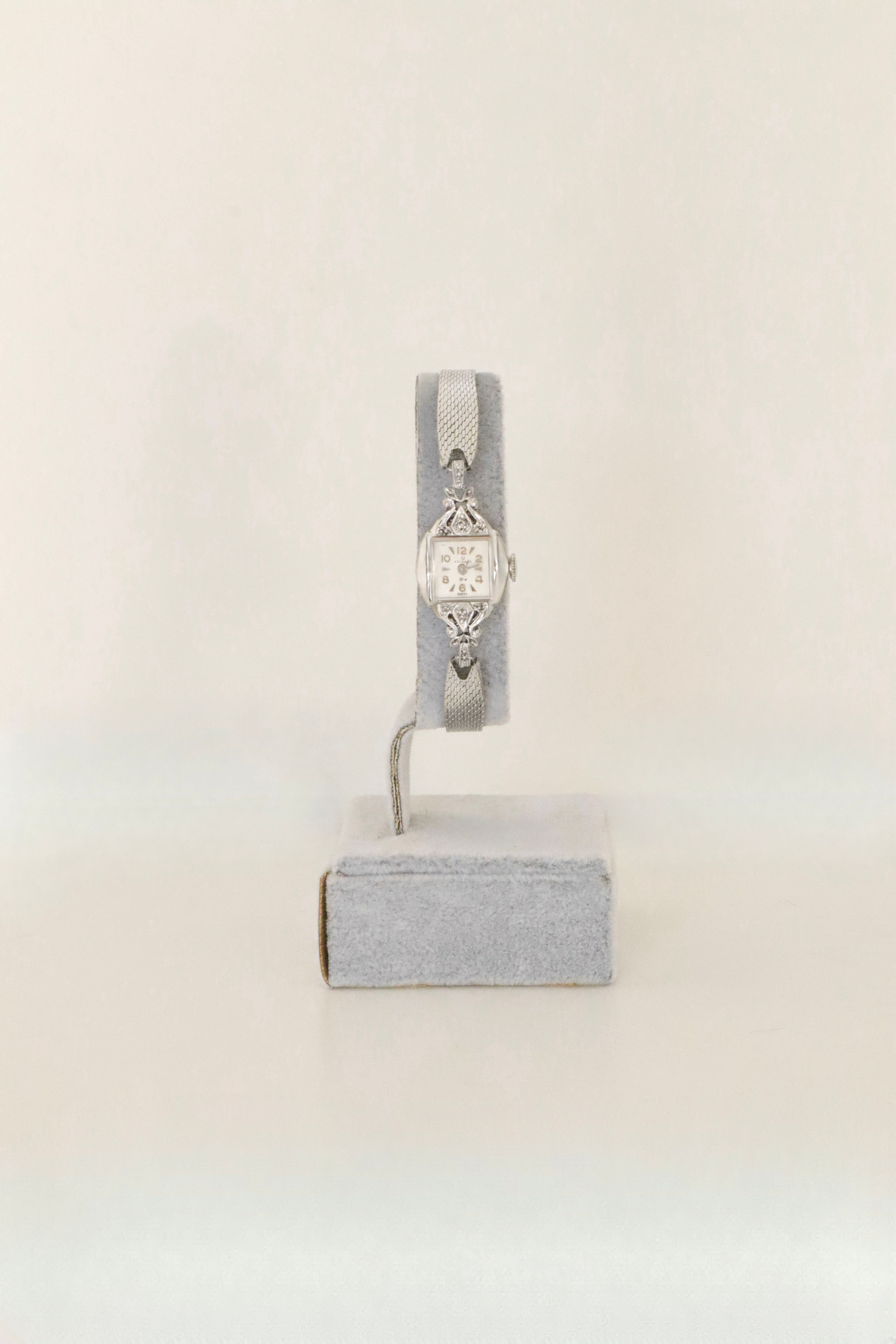 Helbros 1950’s Wind-Up Antique Watch with Diamond Details