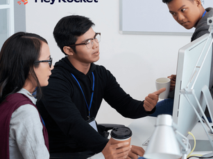 Professionals discussing AI adoption and its impact on jobs and workforce transformation in a modern office environment