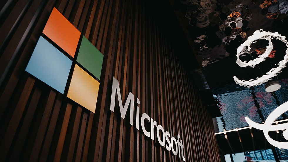 Escritório Microsoft em Bruxelas: VFX reforçam identidade visual e storytelling de marca.