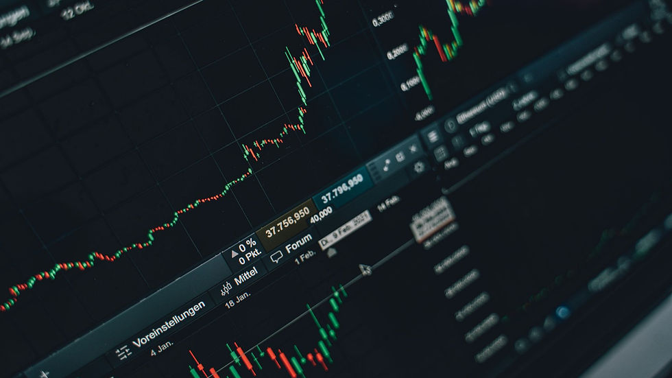 Tela de negociação bolsa de valores, gráfico de crescimento financeiro. Monetize live streaming com marketing de conteúdo.