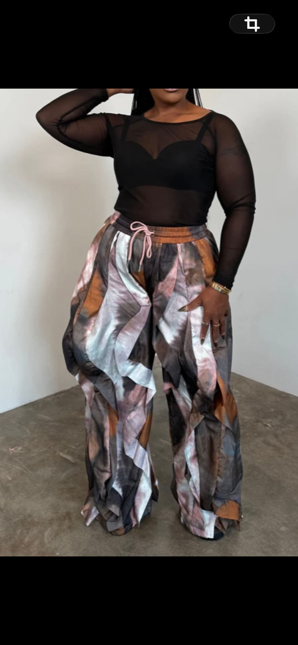 Thumbnail: Sz 3x Printed Ruffle Drawstring Plus   Jogger - Plus 