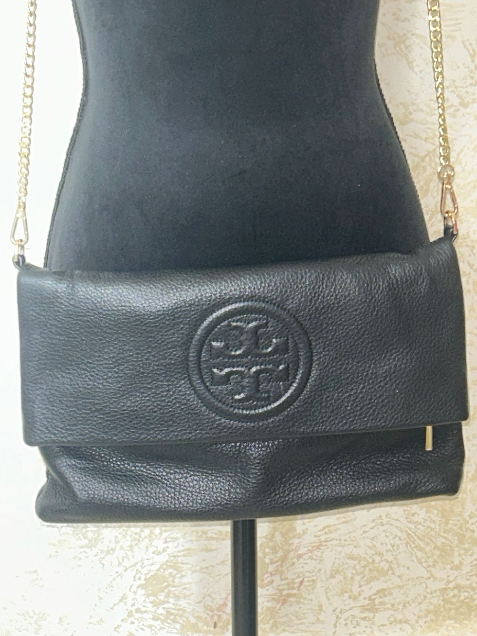 Thumbnail: TB Authentic Leather Gold Chain Purse 