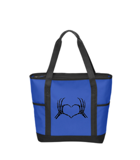 Thumbnail: Skeleton Heart Zip Top Tote