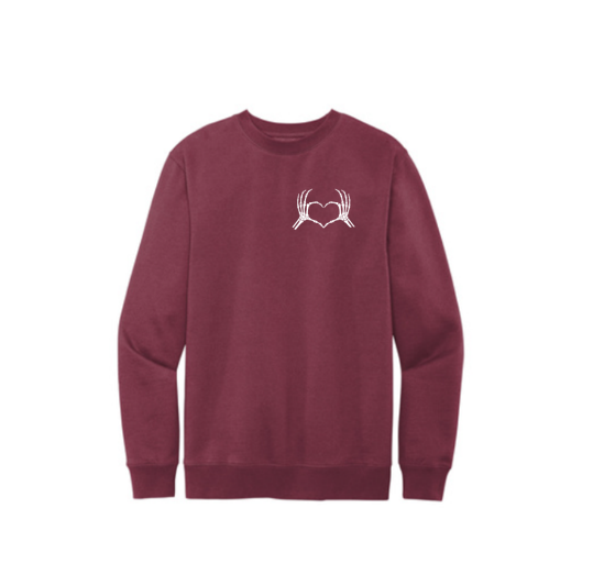 Thumbnail: Unisex Left Chest Skeleton Heart Crew