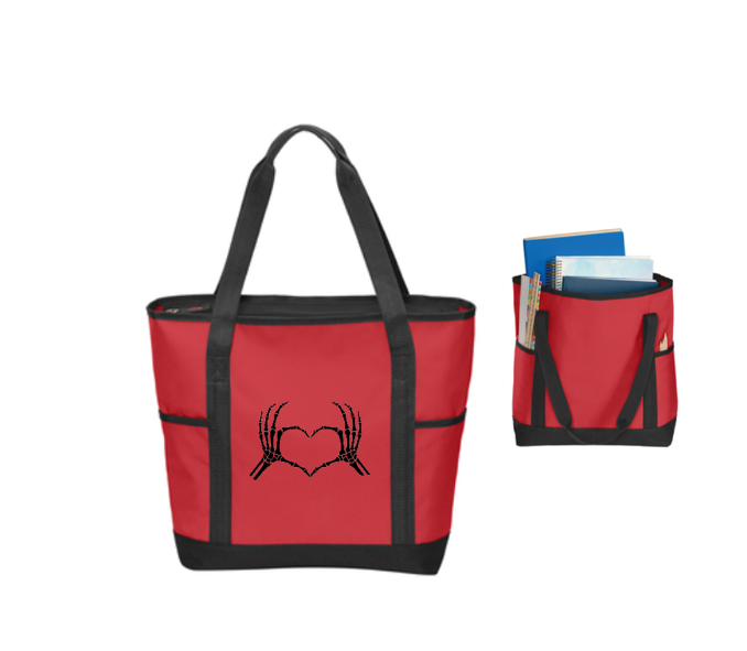 Thumbnail: Skeleton Heart Zip Top Tote
