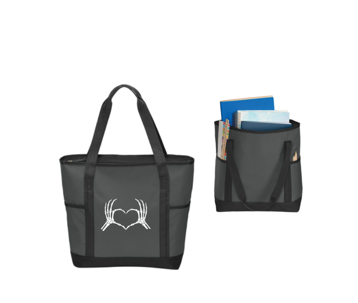 Thumbnail: Skeleton Heart Zip Top Tote