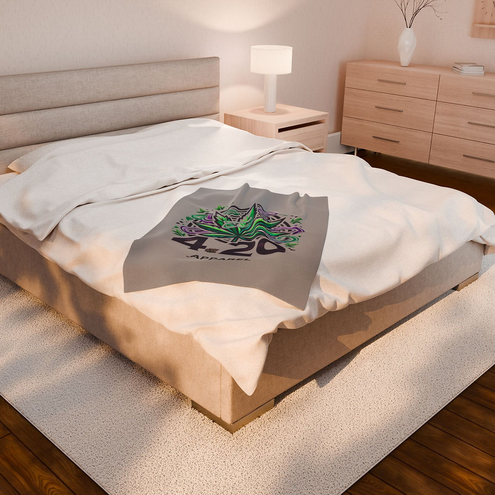Thumbnail: 4.20 Apparel Grey Velveteen Plush Blanket