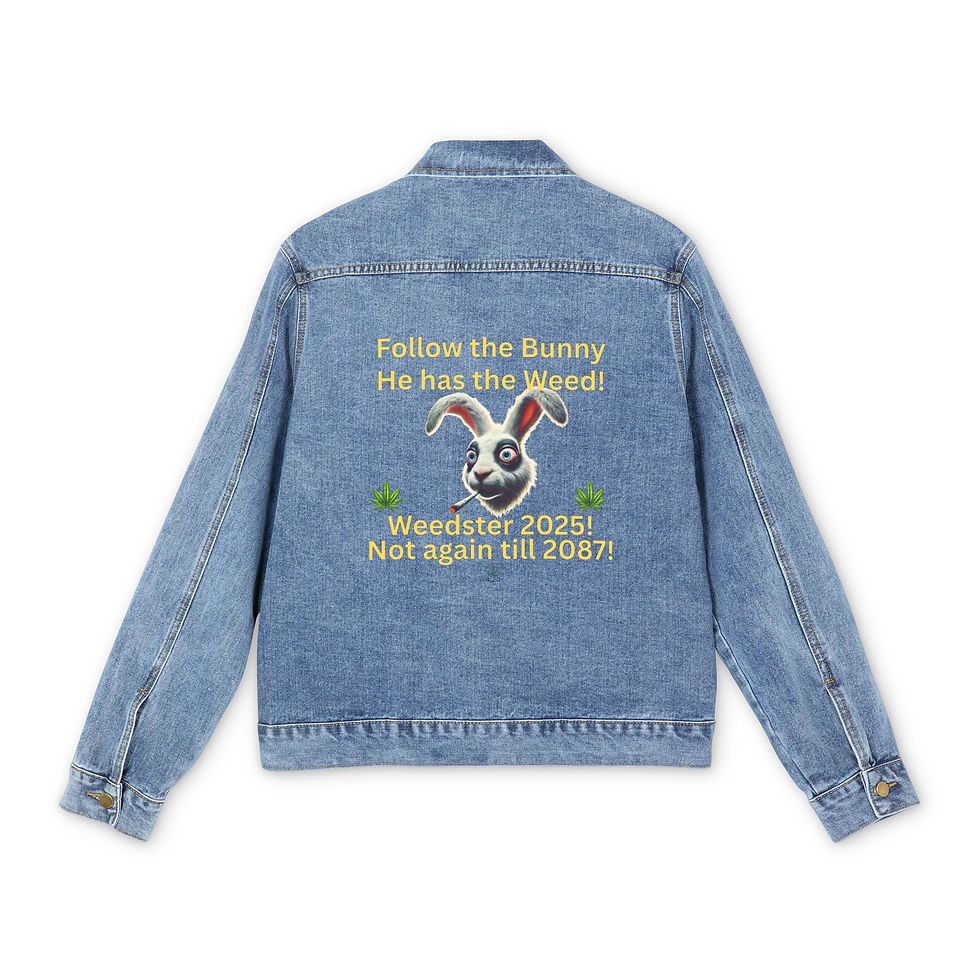 4.20 Apparel Weedster 2025 Men's Denim Jacket (Yellow Lettering)