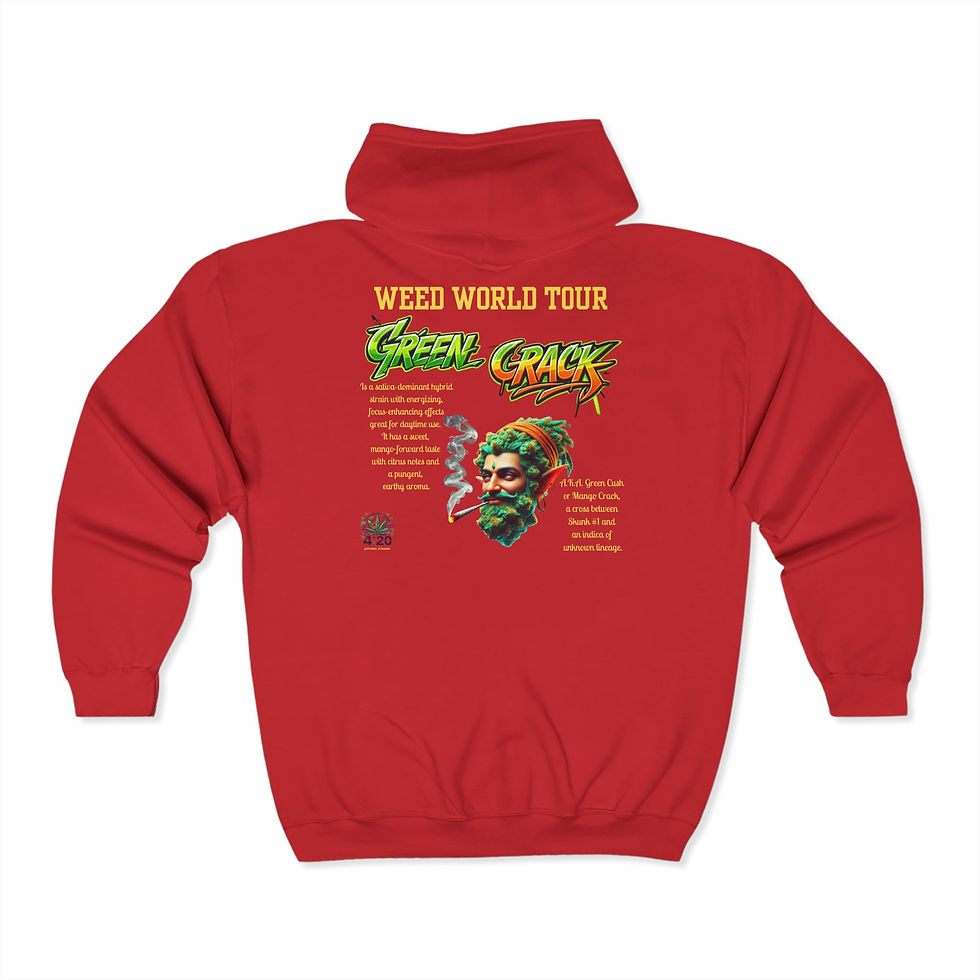 Thumbnail: 4.20 Apparel Strains Green Crack Design Full Zip Hooded Sweatshirt