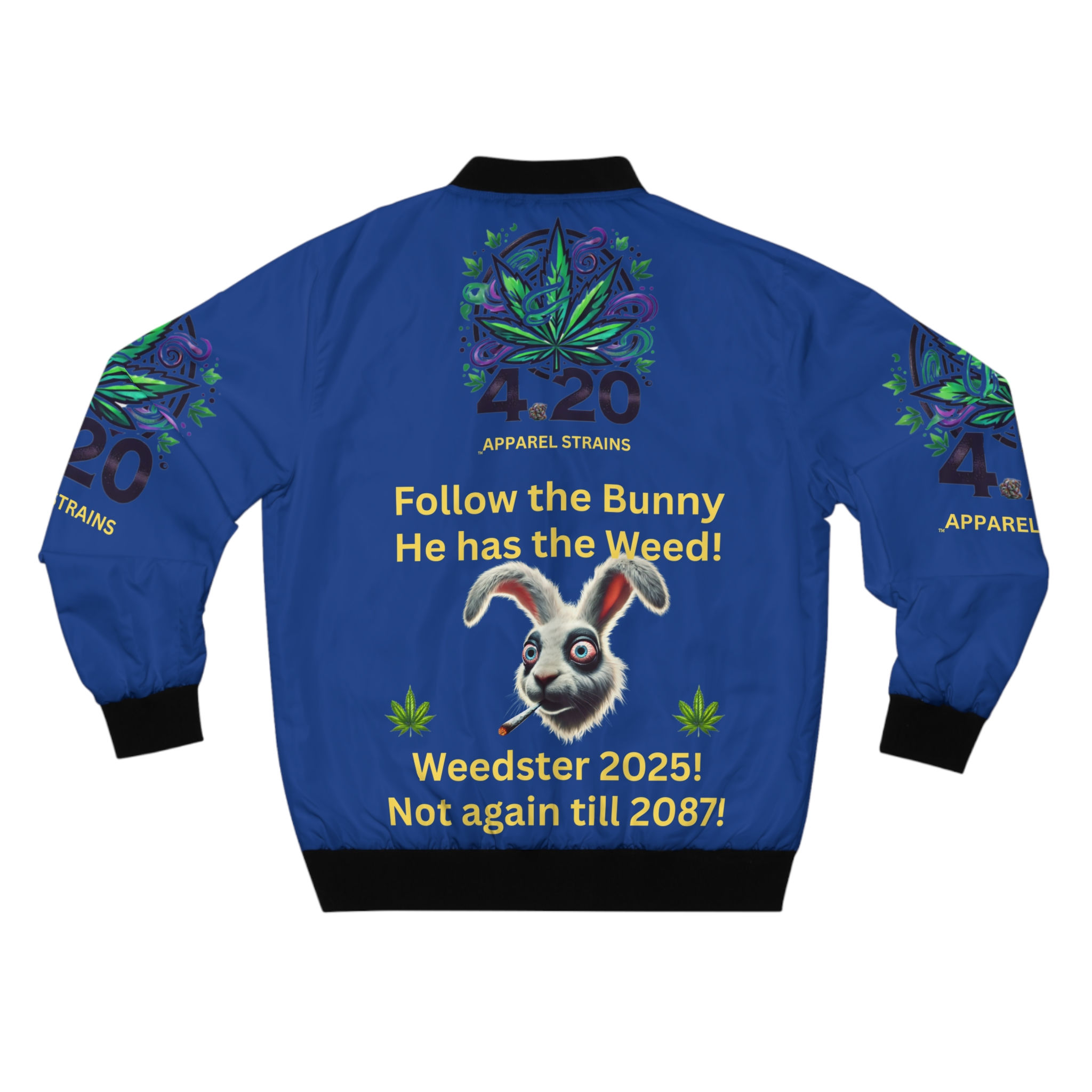 4.20 Apparel Weedster 2025 Royal Blue Men's Bomber Jacket