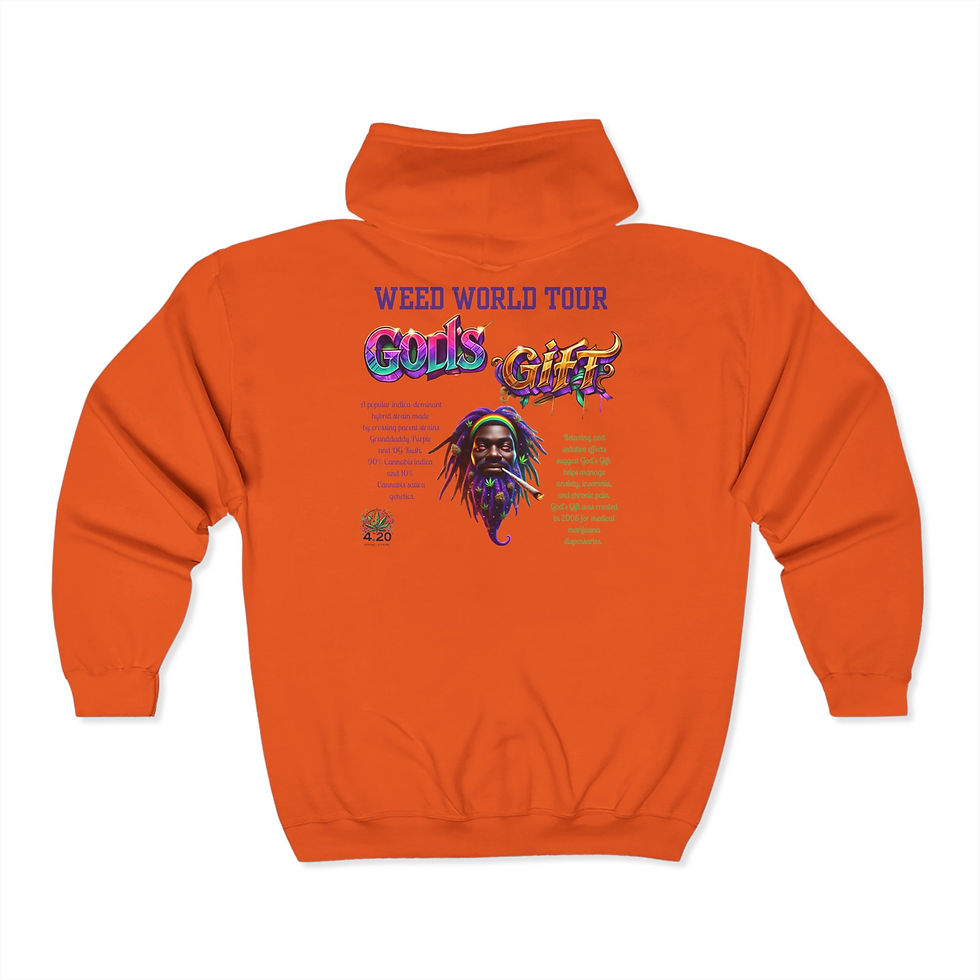 Thumbnail: 4.20 Apparel Strains God's Gift Design Full Zip Hooded Sweatshirt