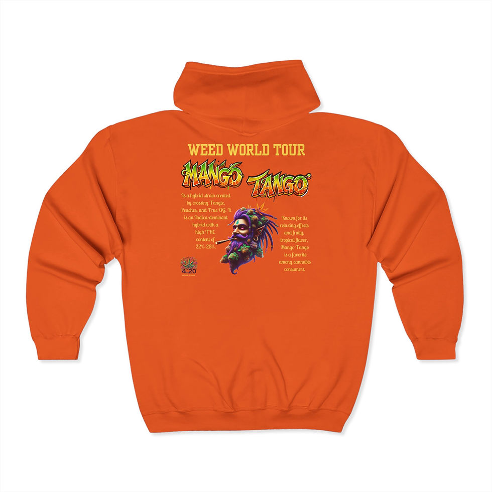 Thumbnail: 4.20 Apparel Strains Mango Tango Design Full Zip Hooded Sweatshirt