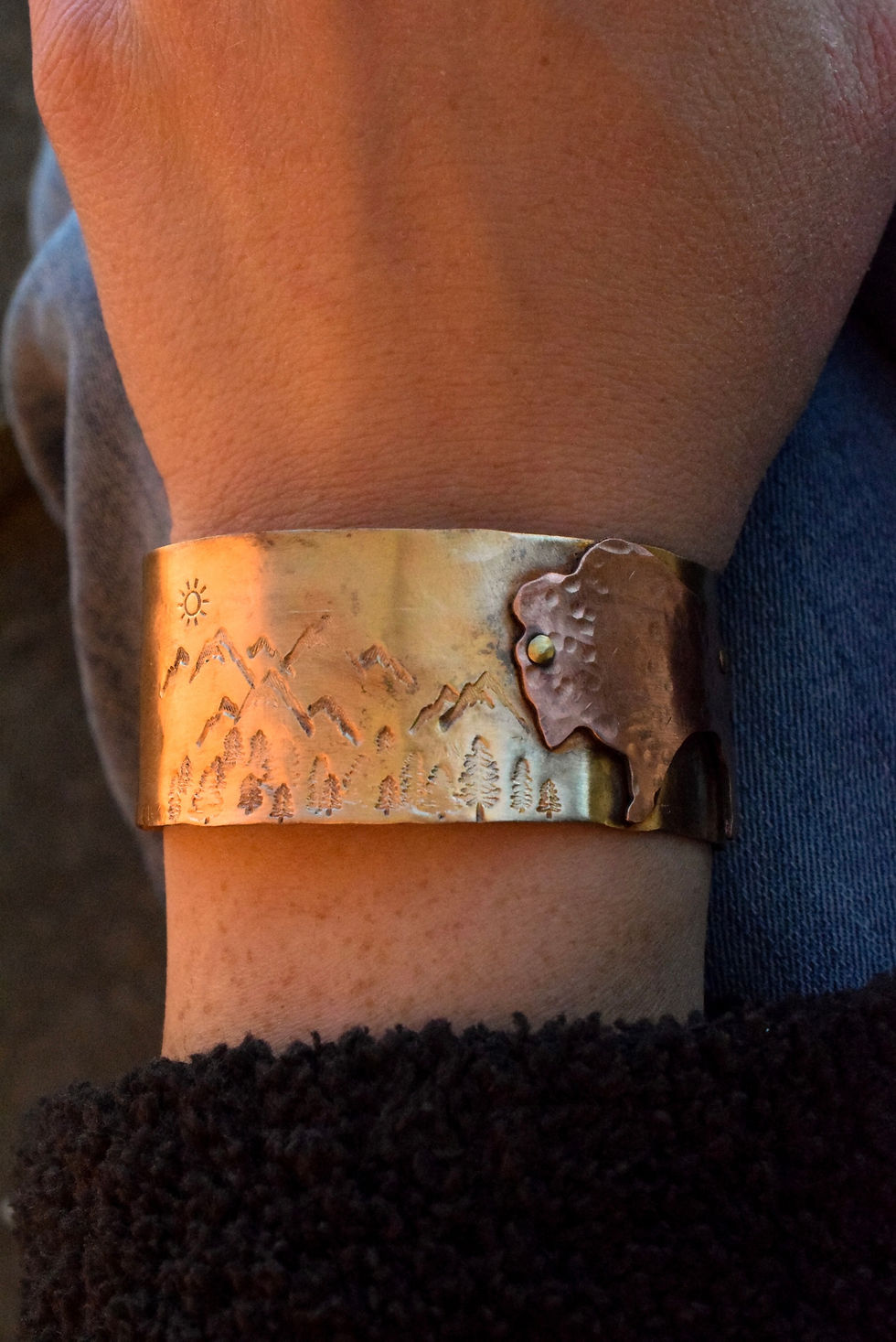 Thumbnail: Wyld West Brass Cuff Bracelet 