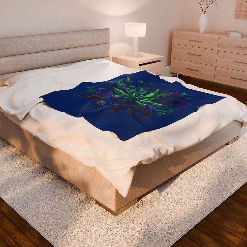 Thumbnail: 4.20 Apparel Royal Blue Velveteen Plush Blanket