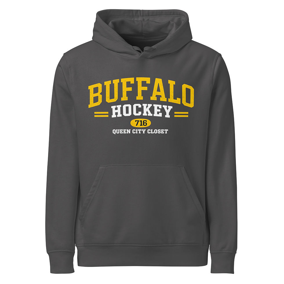 Thumbnail: Buffalo Hockey Organic Hoodie – Queen City Closet Pullover