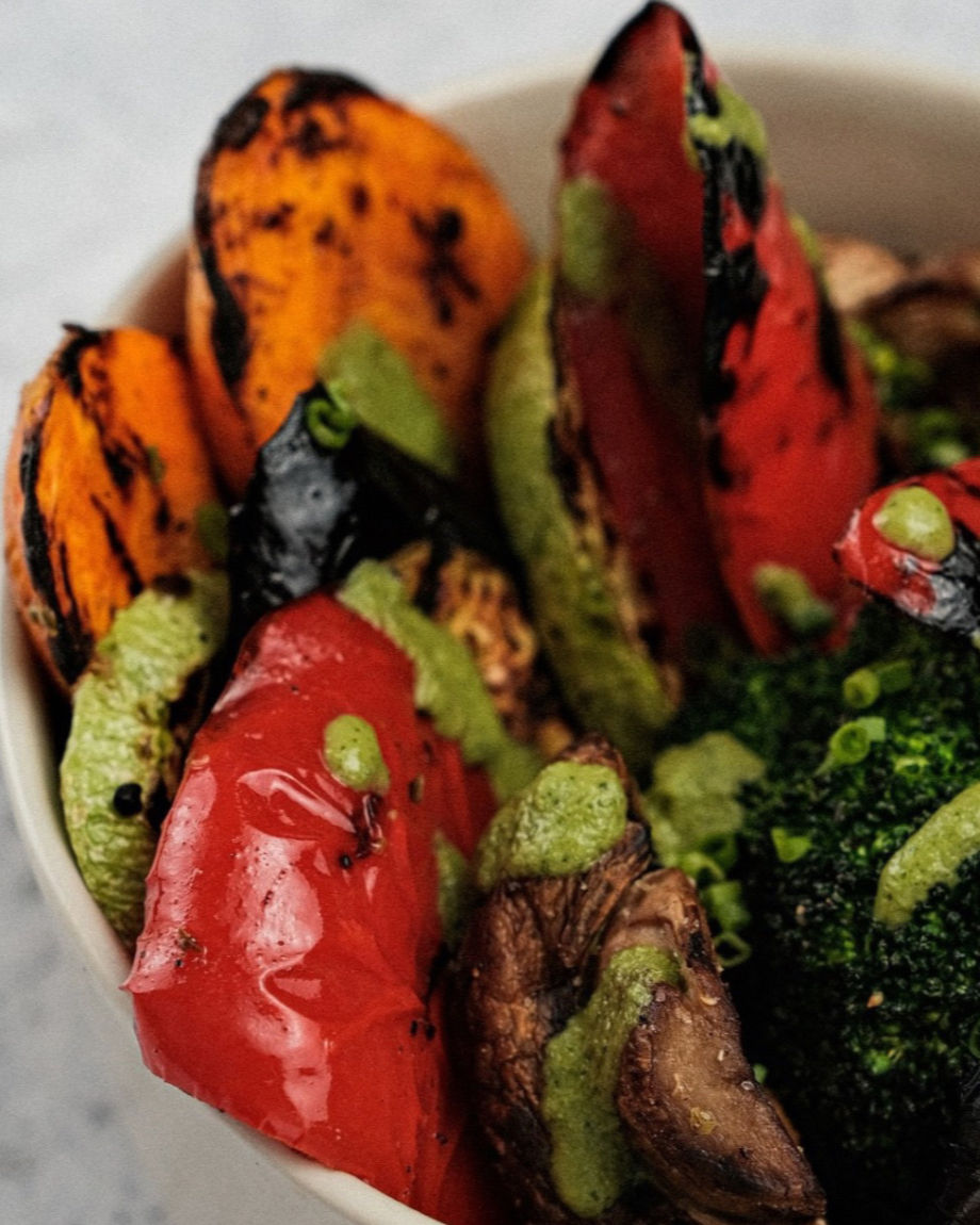 Grilled Vegetables with Pistachio Cream image